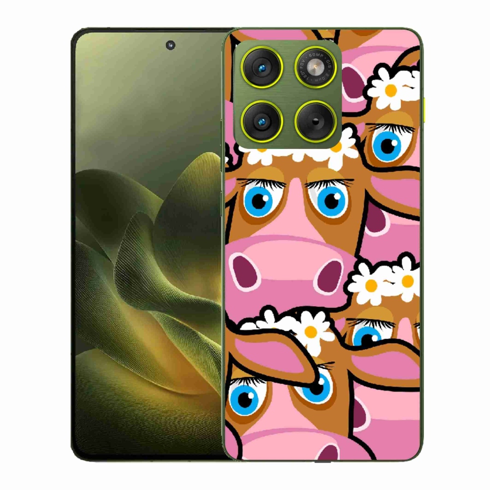 Zselés borítás mmCase a Motorola Edge 70 készülékhez - karikatúrás tehenek