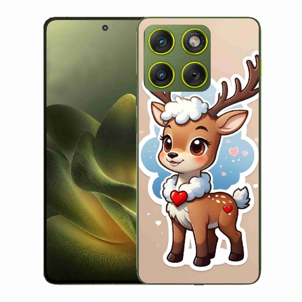 Zselés borítás mmCase a Motorola Edge 70 készülékhez - rajzfilm rénszarvas