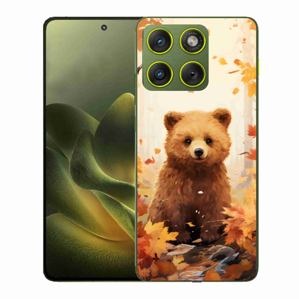 Zselés borítás mmCase a Motorola Edge 70 készülékhez - medve az erdőben