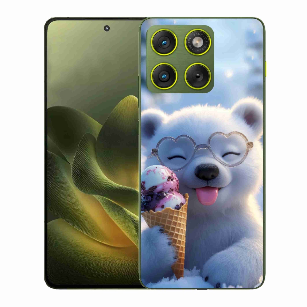 Zselés borítás mmCase a Motorola Edge 70 készülékhez - mackó fagylalttal