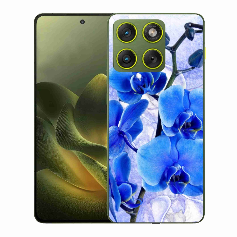 Zselés borítás mmCase a Motorola Edge 70 készülékhez - kék virágok
