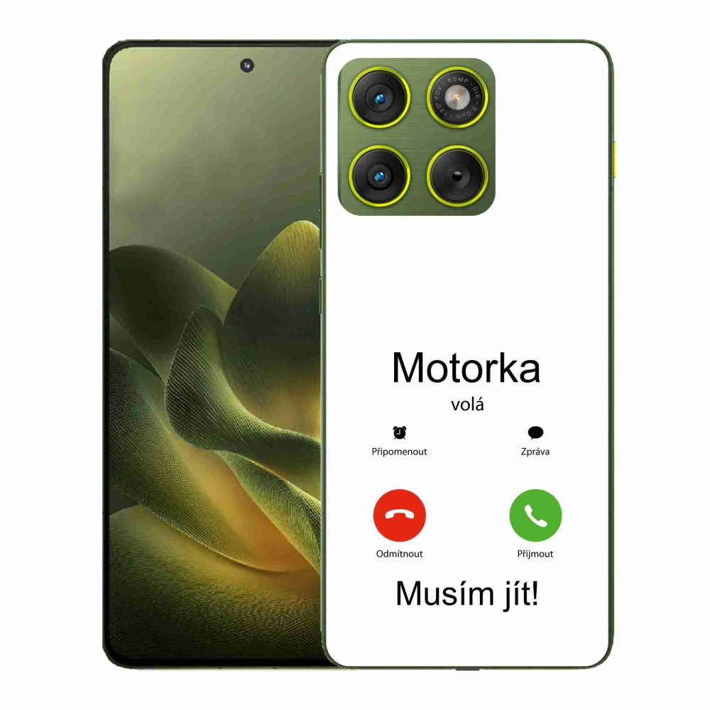 Zselés borítás mmCase a Motorola Edge 70-hez - motoros hívások fehér háttérrel