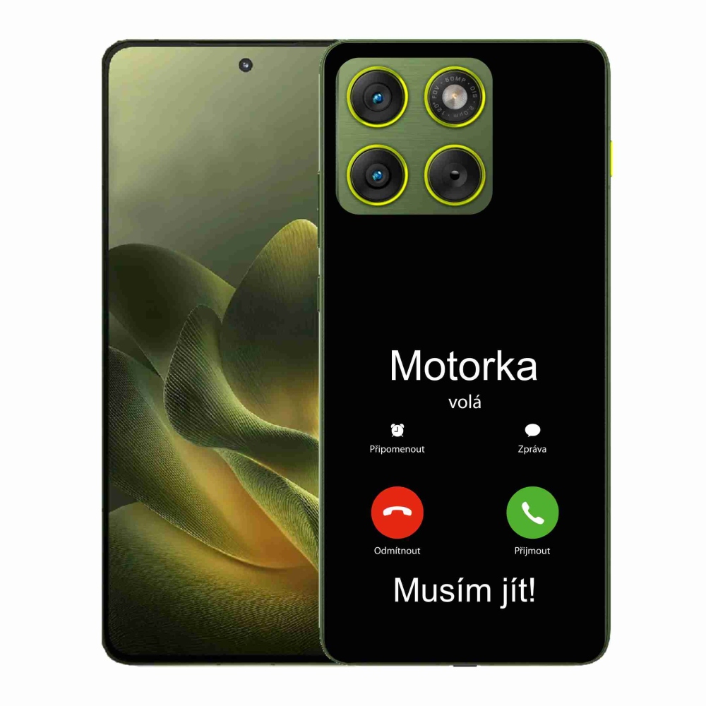 Zselés borítás mmCase a Motorola Edge 70 készülékhez - motoros hívások fekete háttérrel