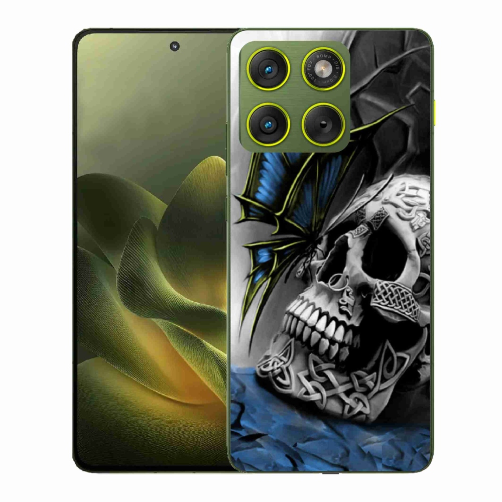 Zselés borítás mmCase a Motorola Edge 70 készülékhez - pillangó és koponya