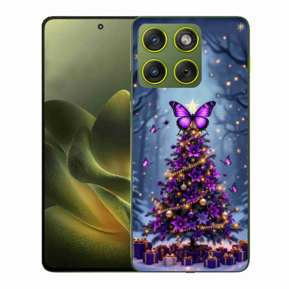 Zselés borítás mmCase a Motorola Edge 70-hez - pillangó karácsonyfa