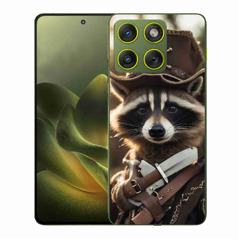 Zselés borítás mmCase a Motorola Edge 70 készülékhez - mosómedve egyenruhában