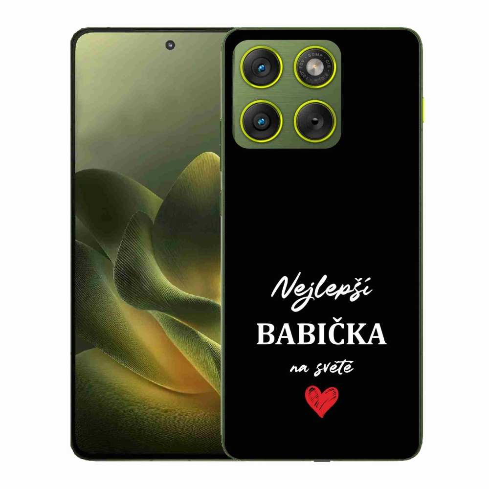 Gél borítás mmCase a Motorola Edge 70 készülékhez - Best Grandma 1 fekete háttérrel