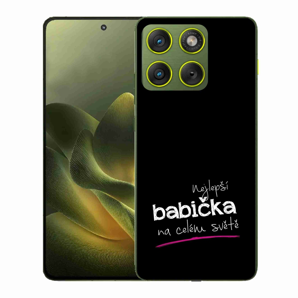 Gél borítás mmCase a Motorola Edge 70-hez - Legjobb nagyi 4 fekete háttérrel