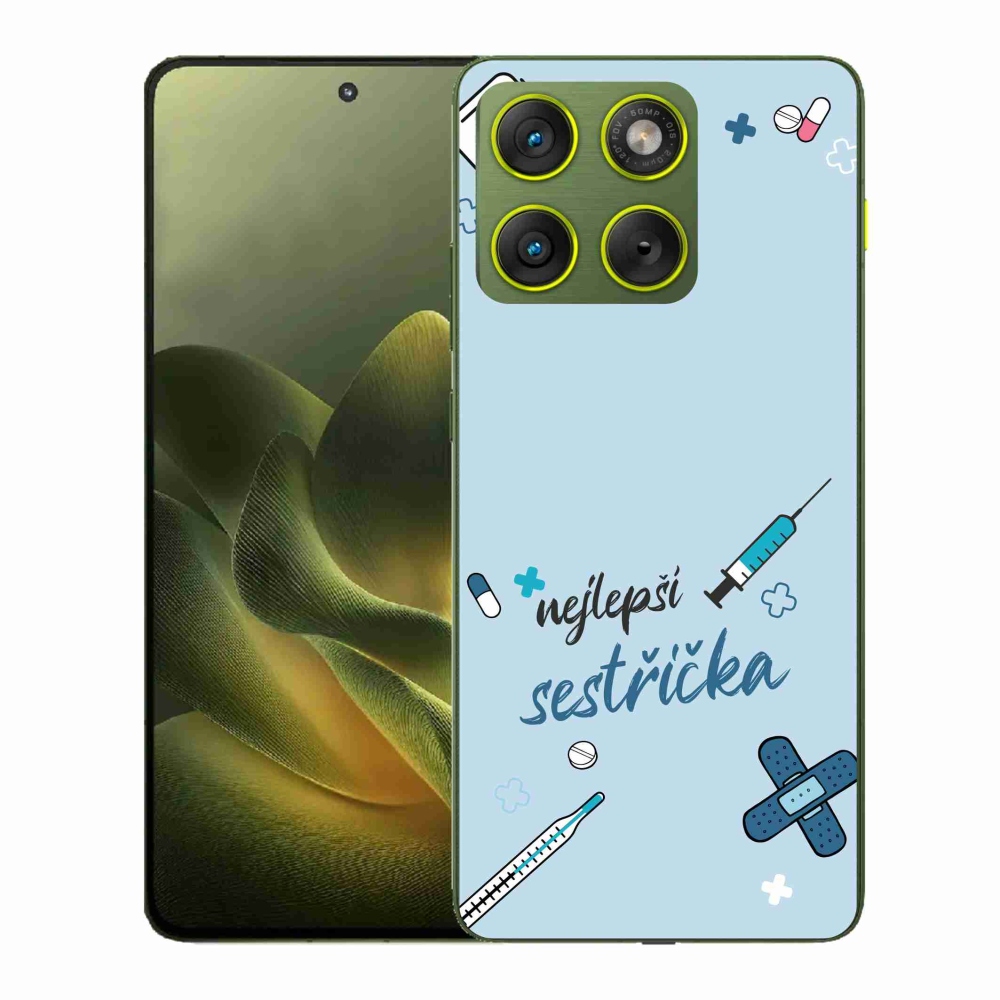 Gél borító mmCase a Motorola Edge 70-en - legjobb kishúg kék háttérrel
