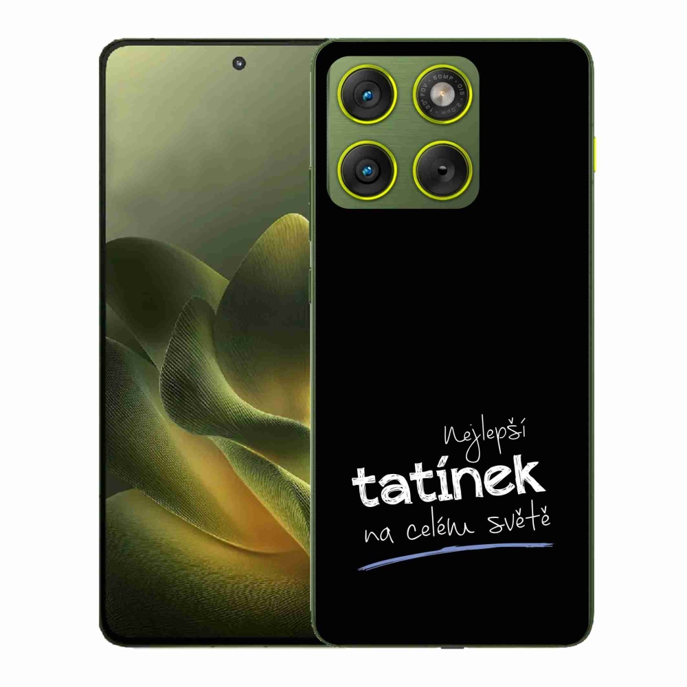Gél borító mmCase a Motorola Edge 70-hez - Best Daddy 4 fekete háttérrel