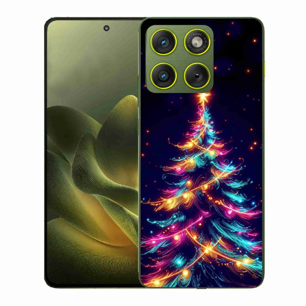 Gél borítás mmCase a Motorola Edge 70 készülékhez - neon karácsonyfa