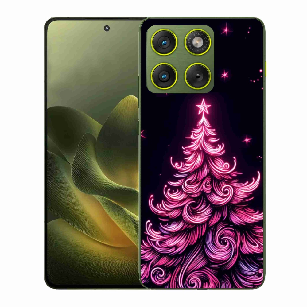 Zselés borítás mmCase a Motorola Edge 70-hez - neon karácsonyfa 2