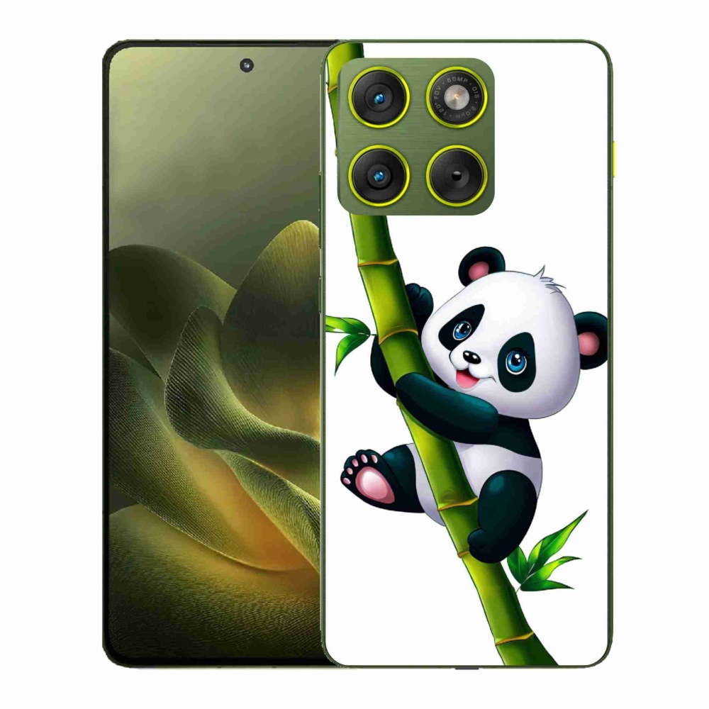 Zselés borítás mmCase a Motorola Edge 70 készülékhez - bambuszon lévő panda