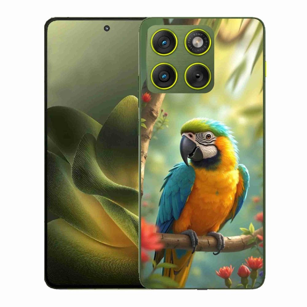 Zselés tok mmCase Motorola Edge 70 - papagáj ara kék és sárga