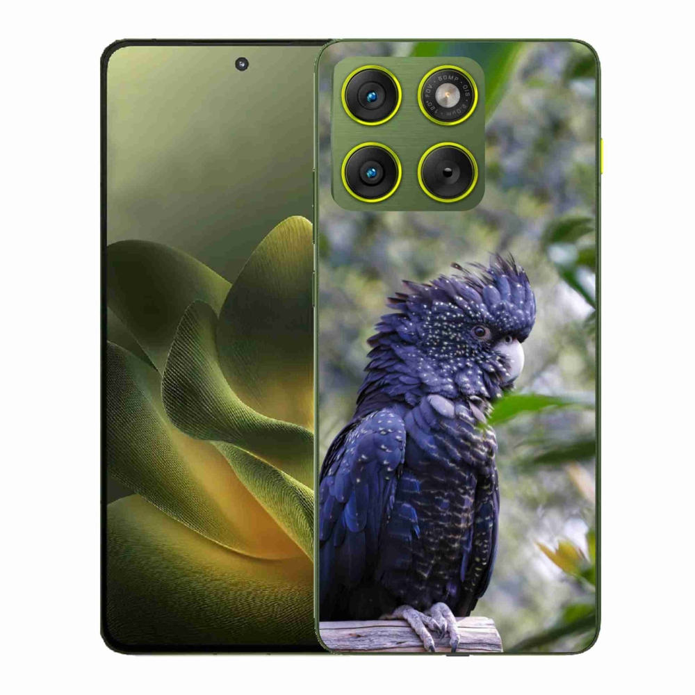 Zselés borítás mmCase a Motorola Edge 70 készülékhez - papagáj kakadu fekete