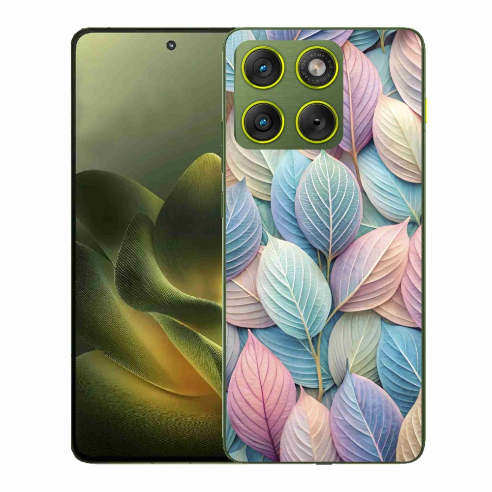 Zselés borító mmCase a Motorola Edge 70 készülékhez - pasztell színű levelek