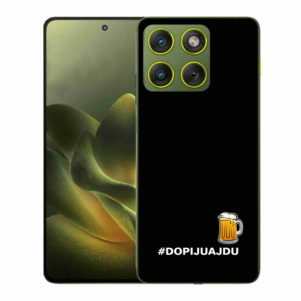 Zselés borítás mmCase a Motorola Edge 70 - sör motívum 1 fekete háttérrel