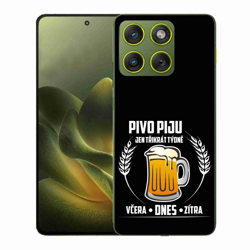 Zselés borítás mmCase a Motorola Edge 70 készülékhez - fekete háttér sör motívummal