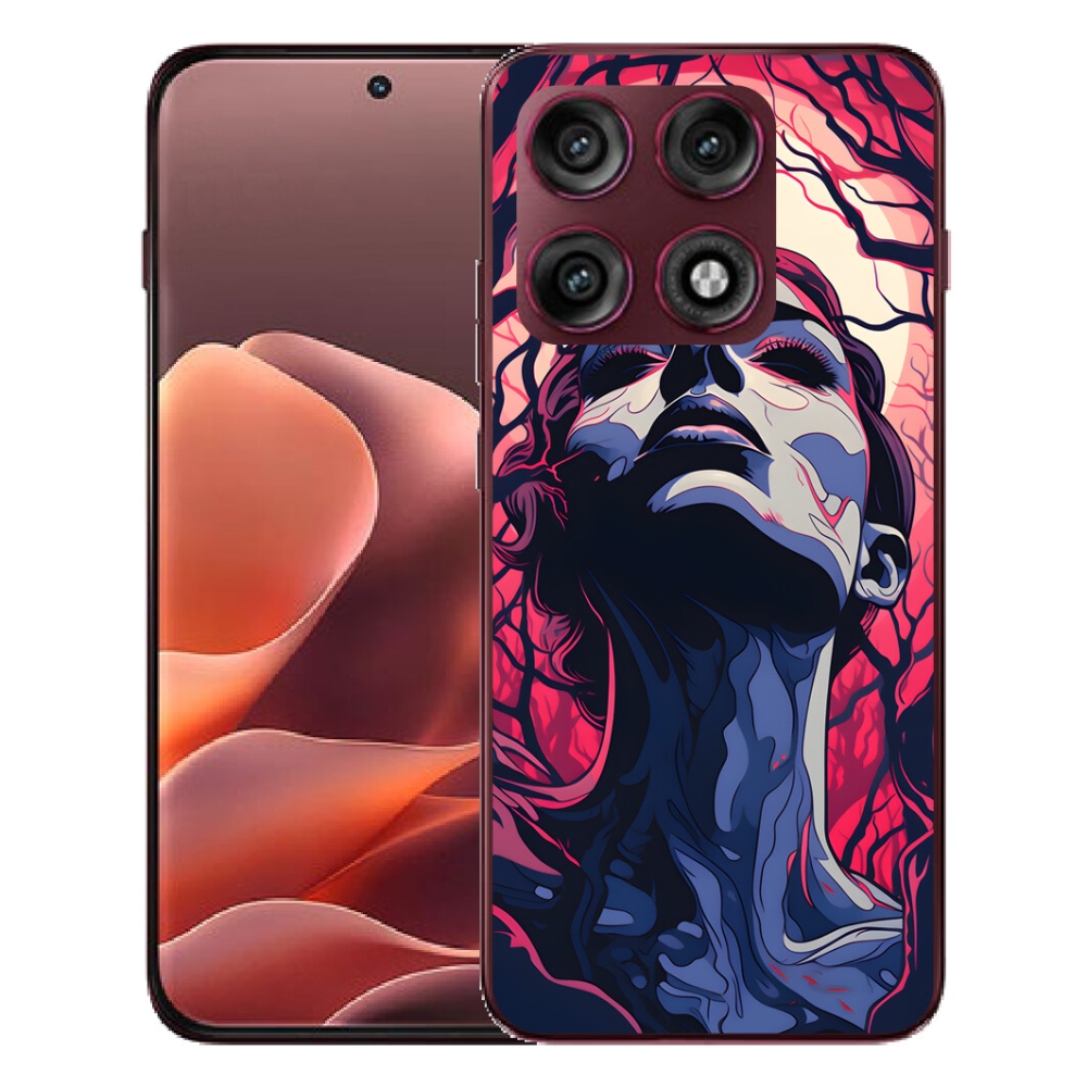 mmCase gél tok a Motorola Edge 70 Pro-hoz – absztrakt arc