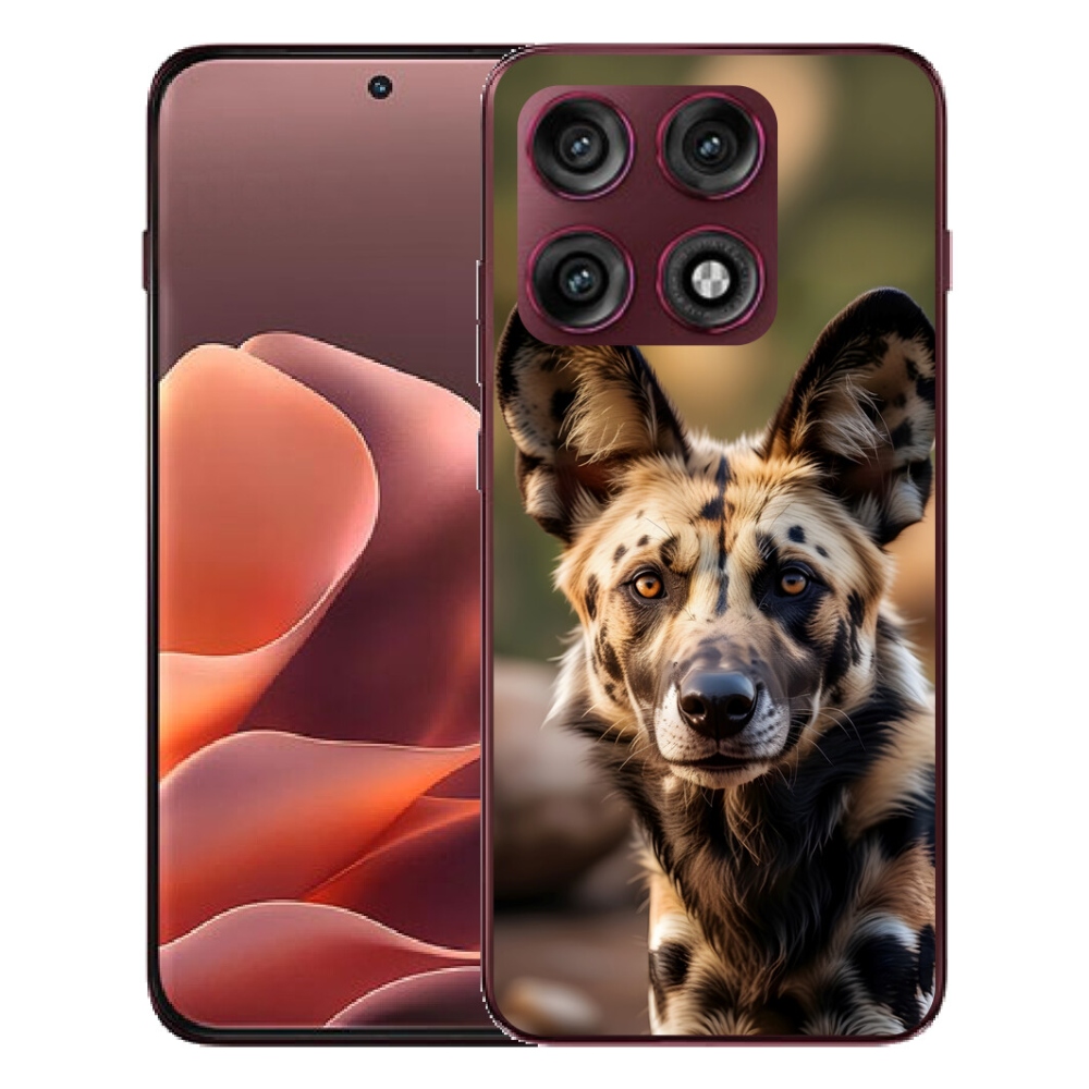 mmCase gélhuzat a Motorola Edge 70 Pro-hoz – afrikai vadkutya