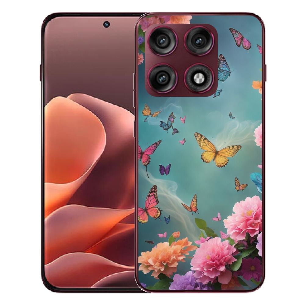 mmCase gél tok a Motorola Edge 70 Pro-hoz – színes virágok és pillangók