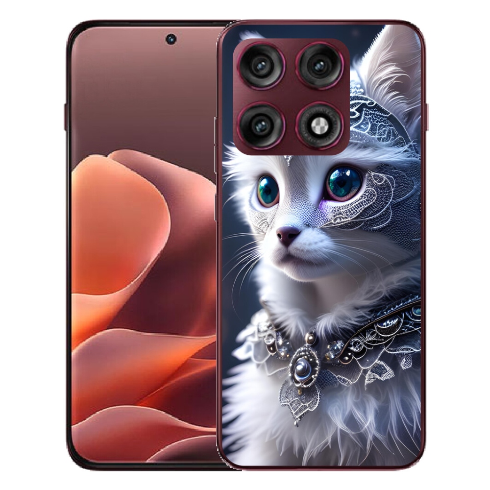 mmCase géltok a Motorola Edge 70 Pro-hoz – fehér macska