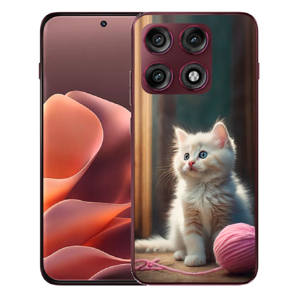 mmCase gél tok a Motorola Edge 70 Pro-hoz – fehér cica 2