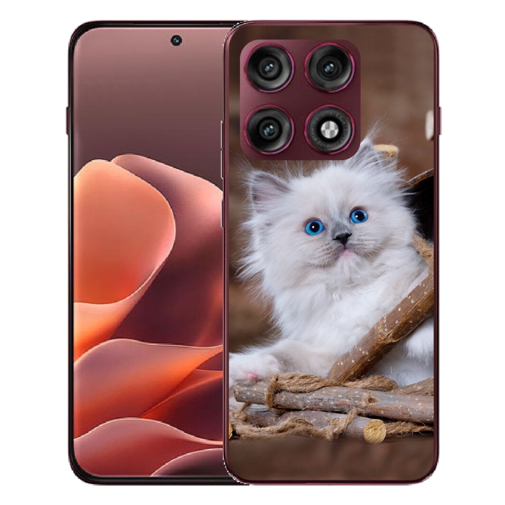 mmCase gél tok a Motorola Edge 70 Pro-hoz – fehér cica