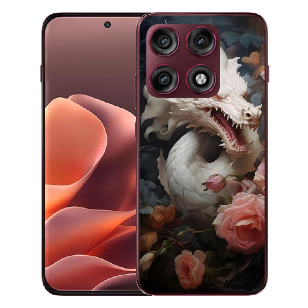 mmCase gél tok a Motorola Edge 70 Pro-hoz – fehér sárkány