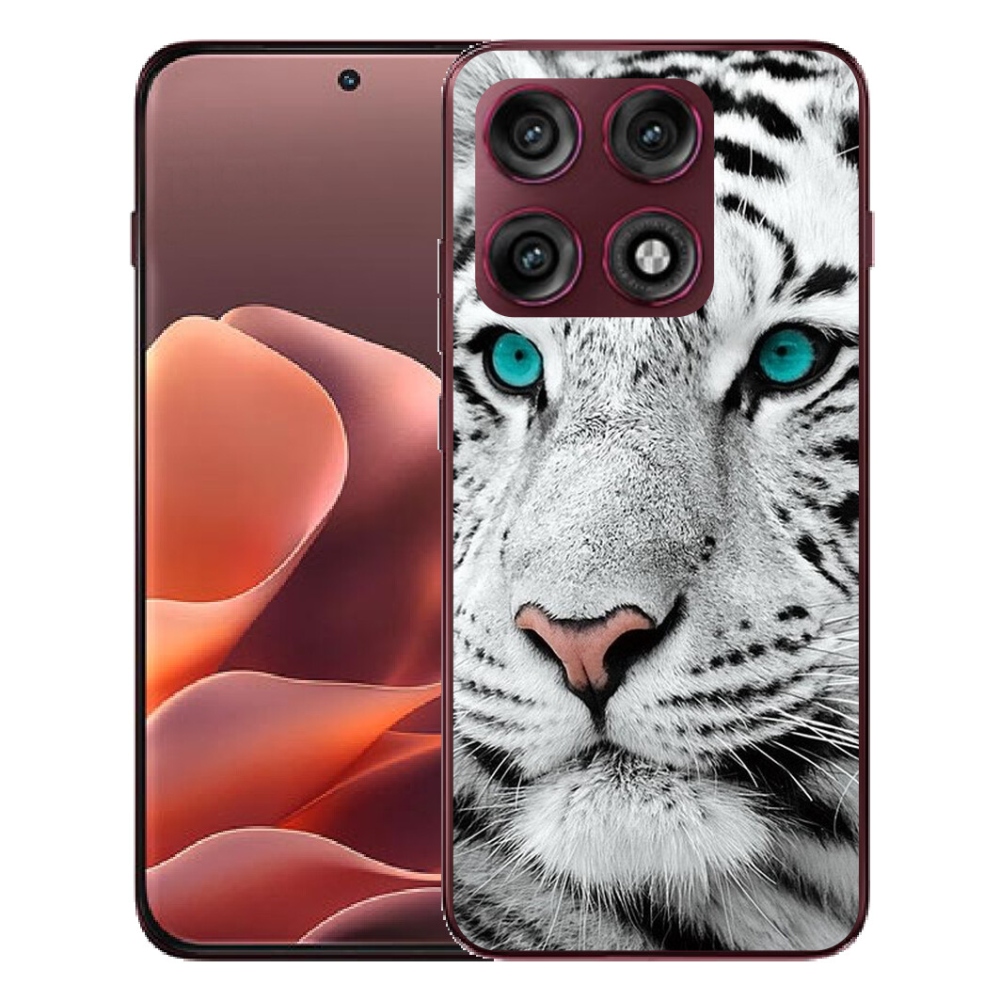 mmCase gélhuzat a Motorola Edge 70 Pro-hoz – fehér tigris