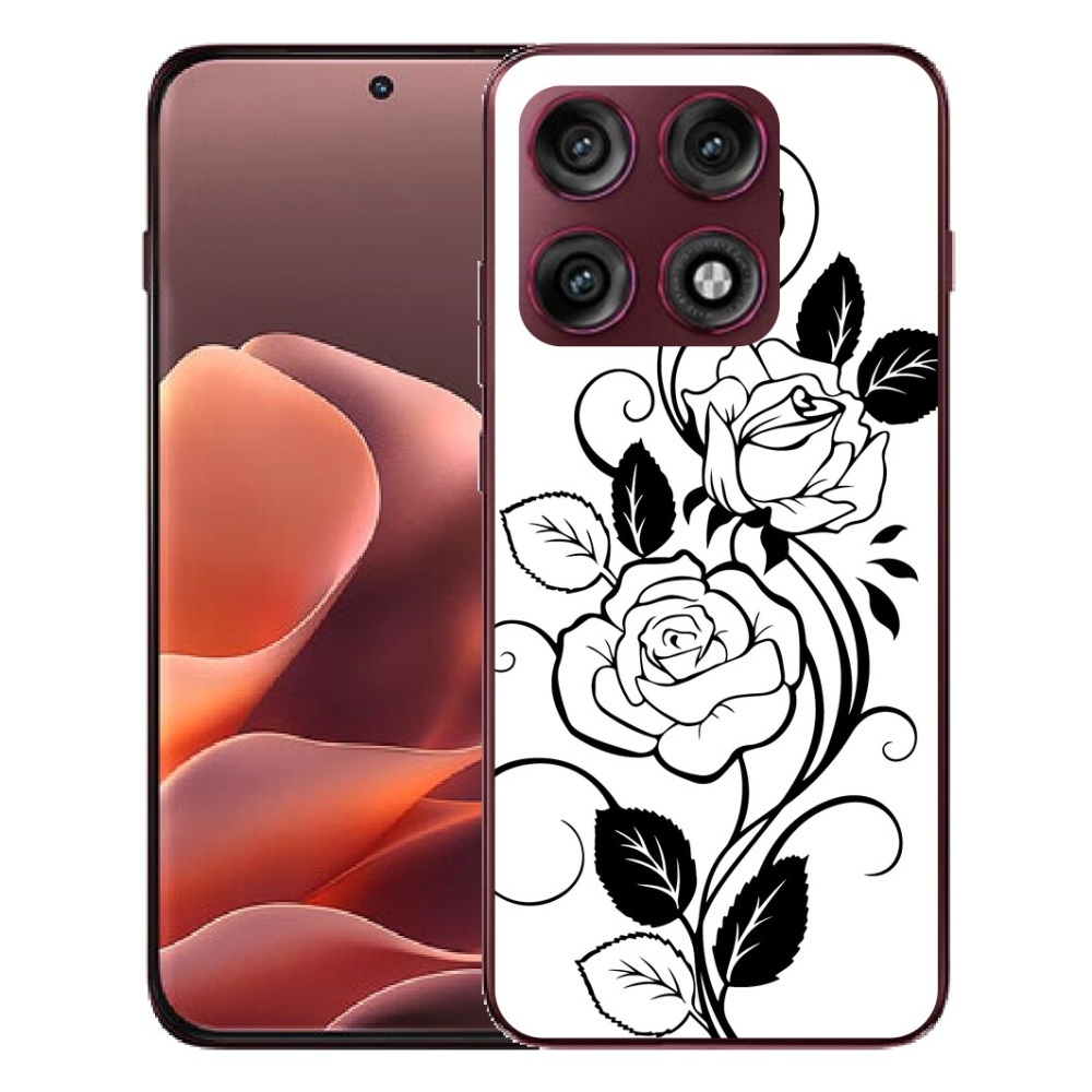 mmCase gél tok a Motorola Edge 70 Pro-hoz – fekete-fehér rózsa