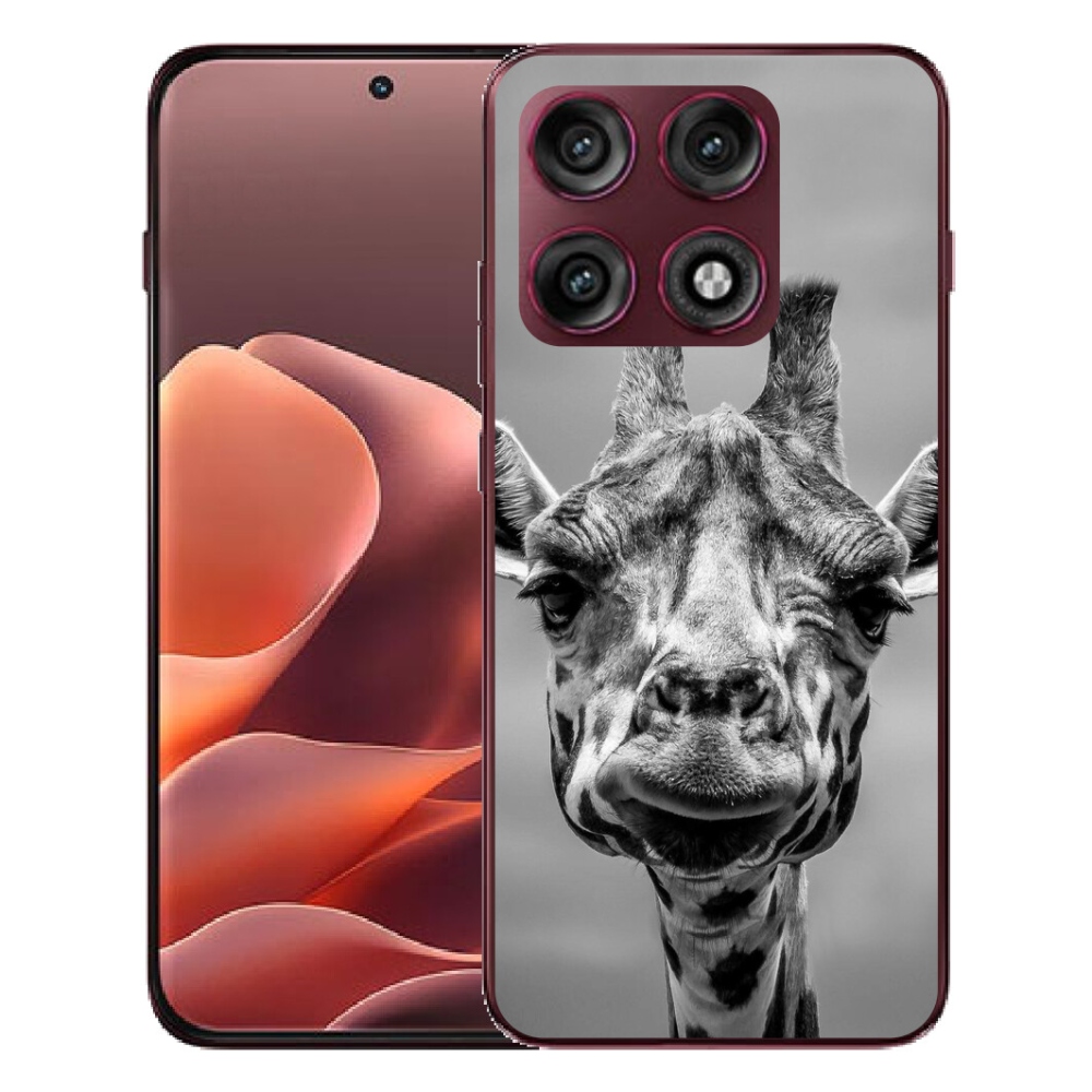 mmCase gél tok a Motorola Edge 70 Pro-hoz – fekete-fehér zsiráf
