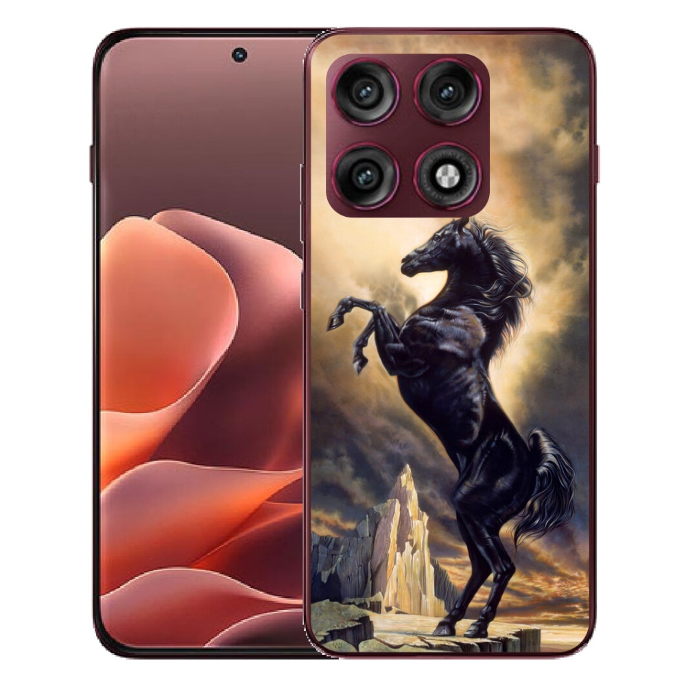 mmCase géltok a Motorola Edge 70 Pro-hoz – fekete, rajzolt ló