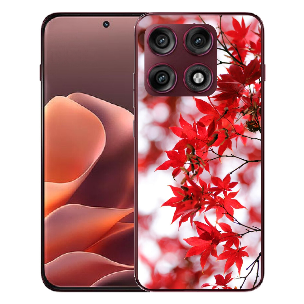 mmCase gélhuzat a Motorola Edge 70 Pro-hoz – vörös levelek