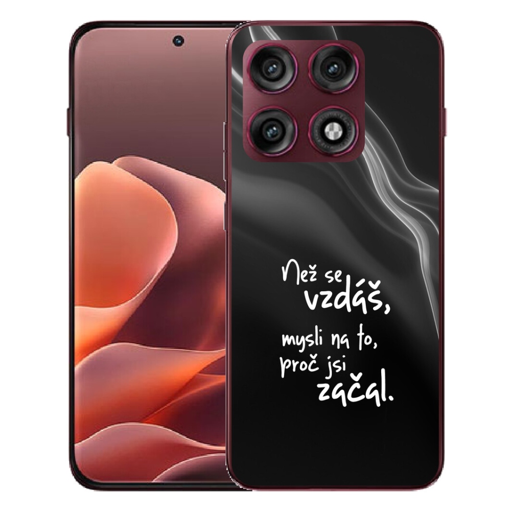 mmCase géltok a Motorola Edge 70 Pro-hoz – idézet 2, fekete háttérrel