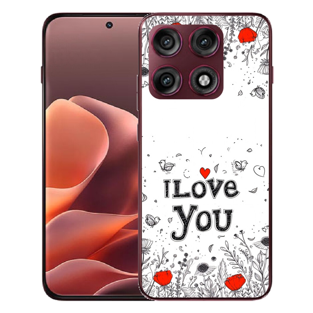 mmCase gél tok a Motorola Edge 70 Pro-hoz – „I love you” fehér háttérrel
