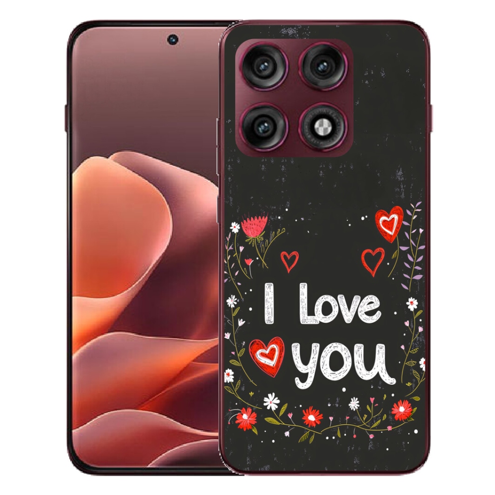 mmCase géltok a Motorola Edge 70 Pro-hoz – „I love you” fekete háttérrel