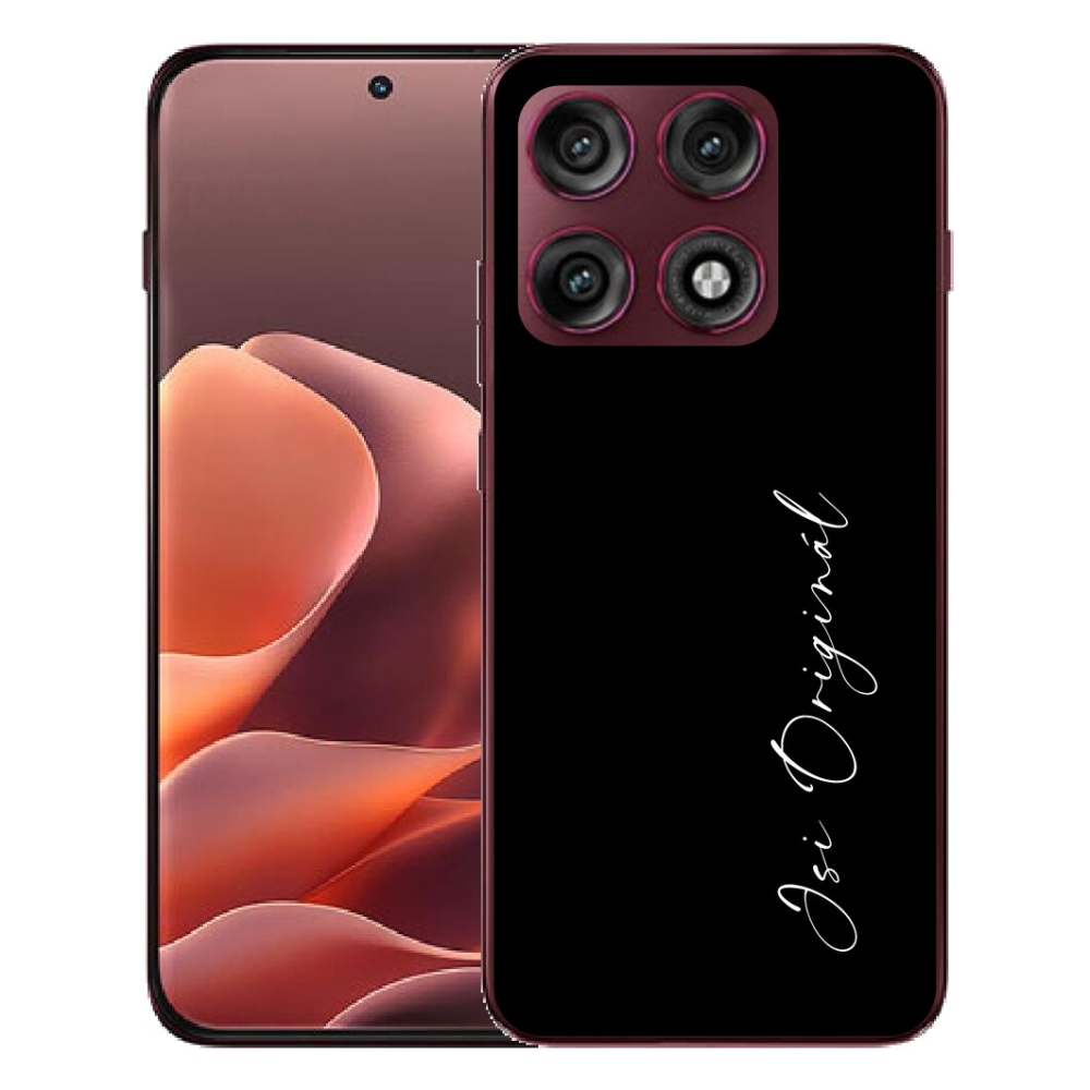 mmCase gél tok a Motorola Edge 70 Pro-hoz – eredeti, fekete háttérrel