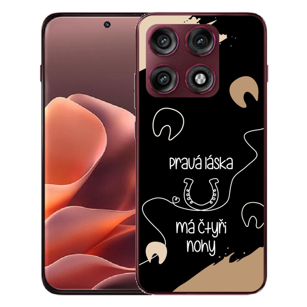 mmCase gél tok a Motorola Edge 70 Pro-hoz – ló motívum, fekete háttér