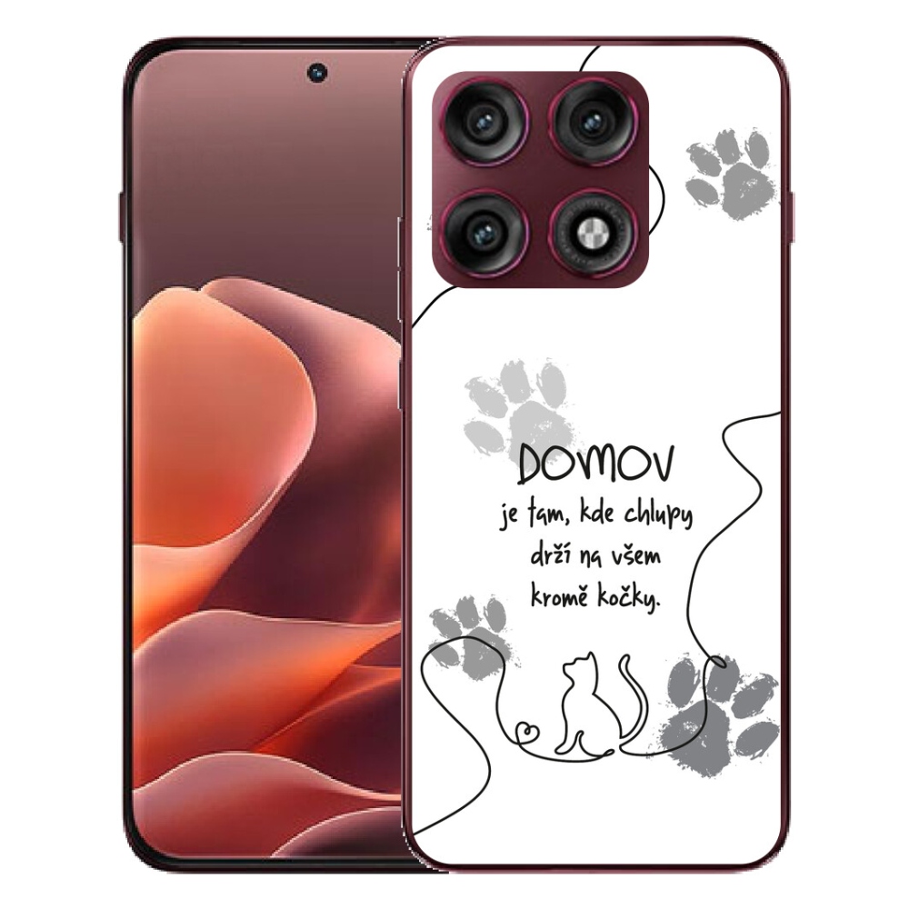 mmCase géltok a Motorola Edge 70 Pro-hoz – macskás motívum, fehér háttér