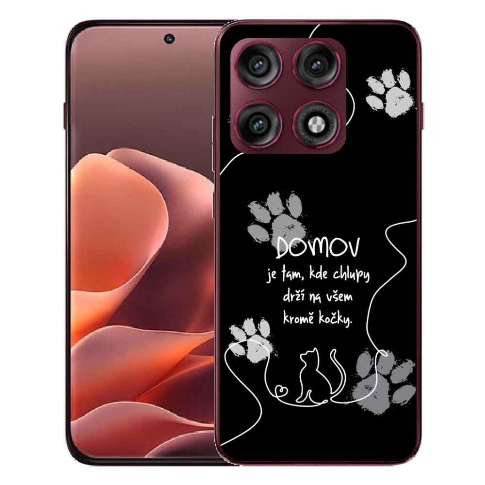 mmCase gél tok a Motorola Edge 70 Pro-hoz – macskás motívum, fekete háttér