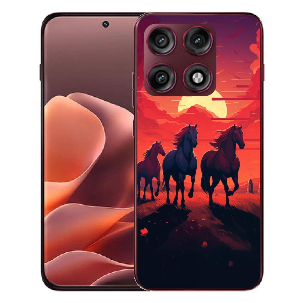 mmCase géltok a Motorola Edge 70 Pro-hoz – lovak és naplemente