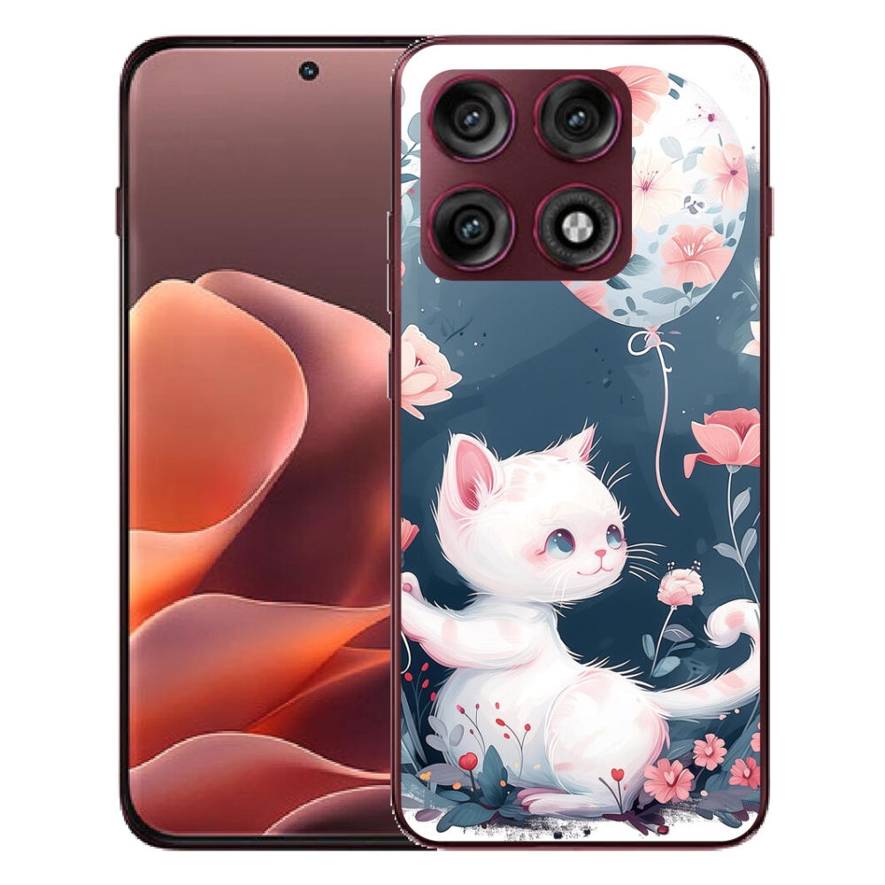 mmCase gél tok a Motorola Edge 70 Pro-hoz – cica léggömbbel
