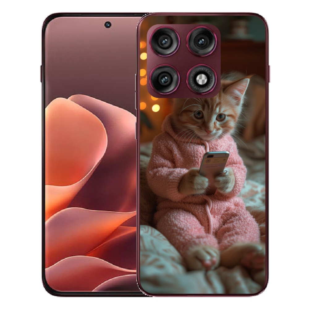 mmCase géltok a Motorola Edge 70 Pro-hoz – cica a mobiltelefonnal