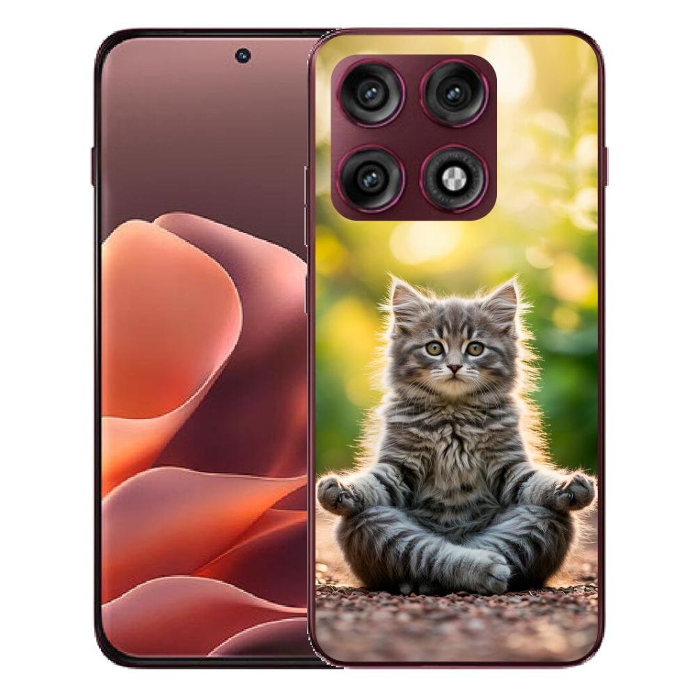mmCase gélhuzat a Motorola Edge 70 Pro-hoz – meditáló cica