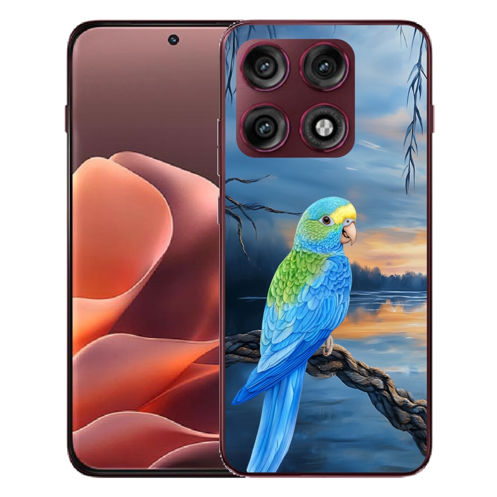 mmCase géltok a Motorola Edge 70 Pro-hoz – kék papagáj