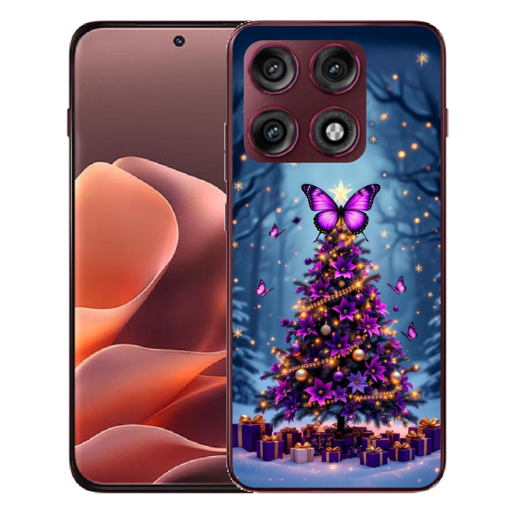mmCase gél tok a Motorola Edge 70 Pro-hoz – pillangós karácsonyfa
