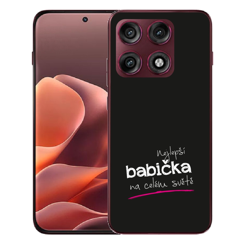 mmCase géltok a Motorola Edge 70 Pro-hoz – „A legjobb nagymama 4” fekete háttérrel