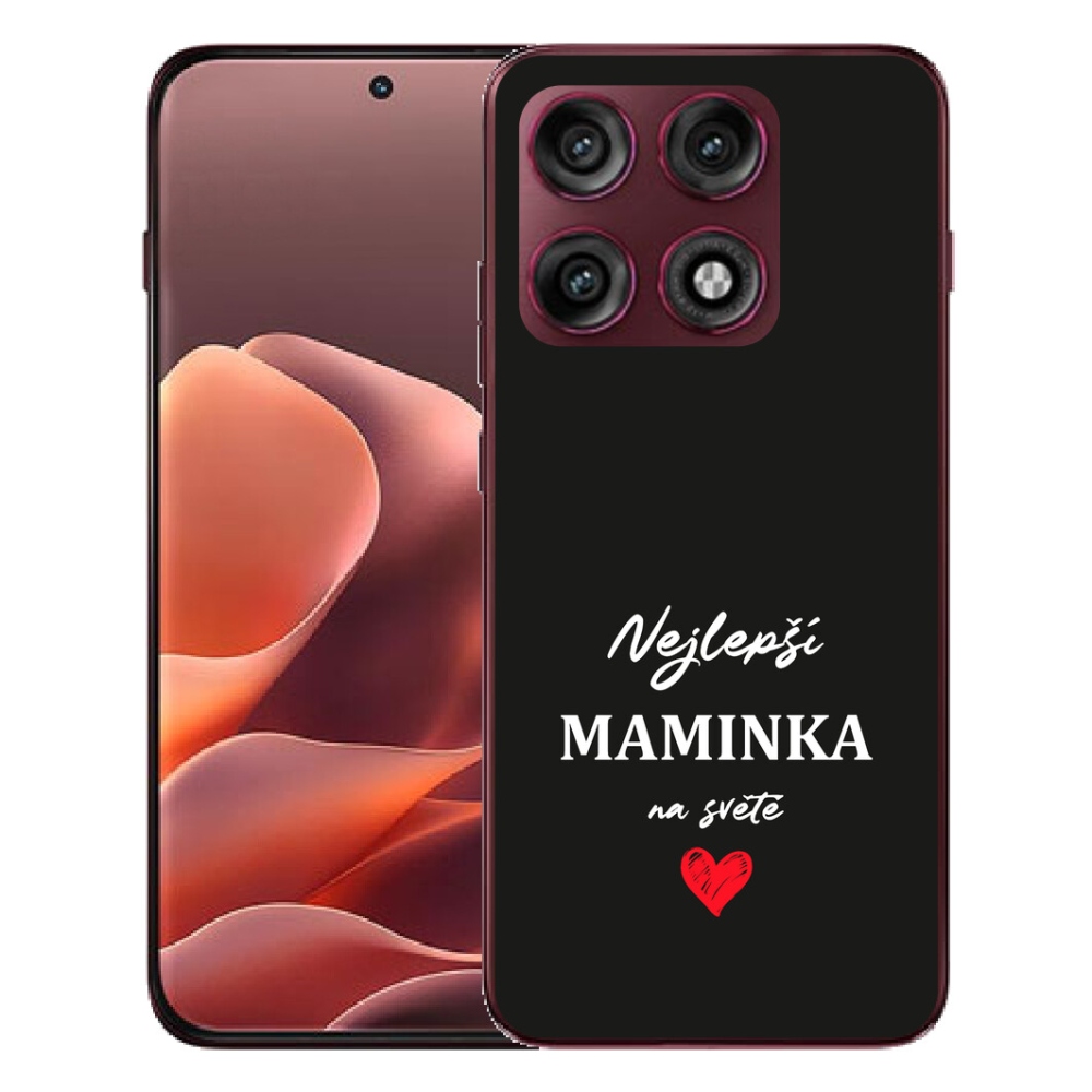 mmCase géltok a Motorola Edge 70 Pro-hoz – „A legjobb anyuka 1” fekete háttérrel