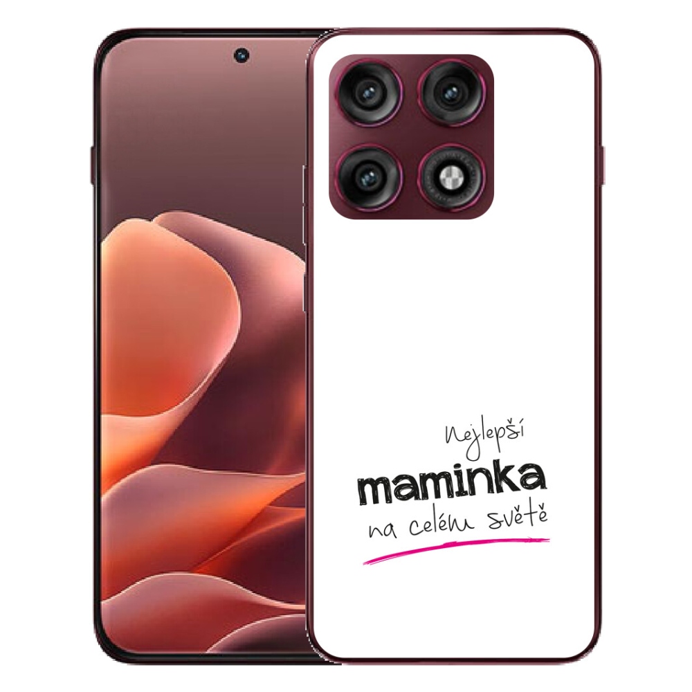 mmCase géltok a Motorola Edge 70 Pro-hoz – „A legjobb anyuka” felirattal, fehér háttérrel
